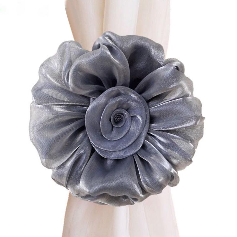 CUCU 1 Par Decorativo Forma de Flor de Rosa Cortina Recogecortinas Soporte Recogedor Visillo Cortina