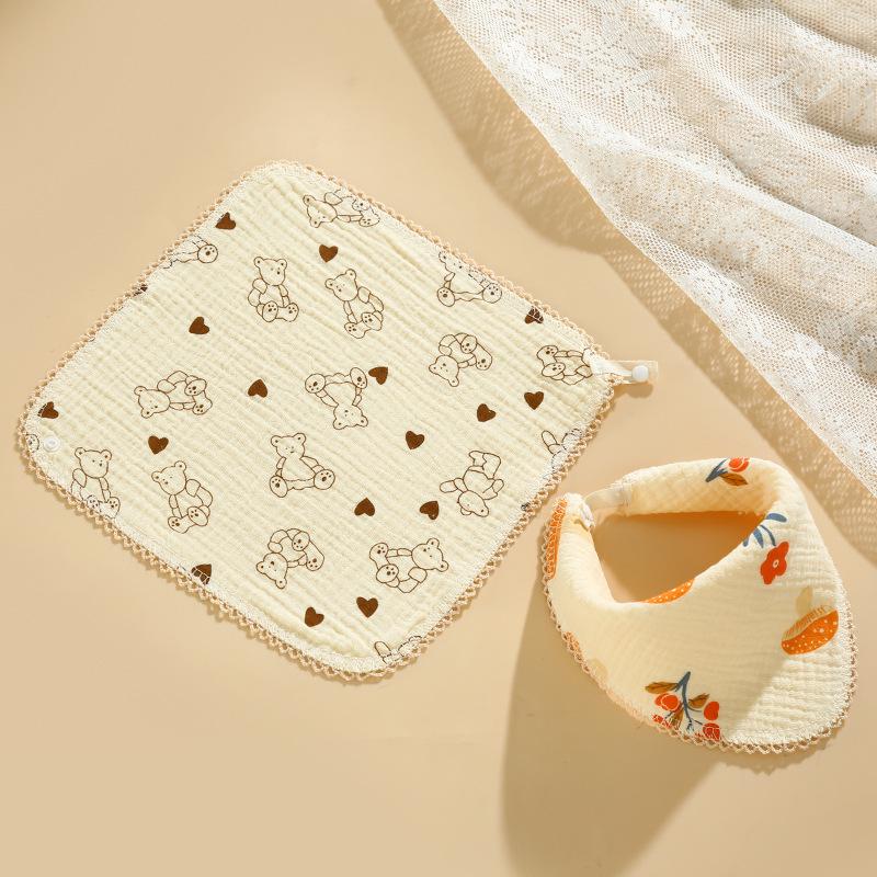 Baby Cotton Bib & Scarf Set - Infant Triangle Design