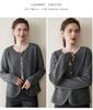 Round Neck Cashmere Cardigan for Women - Autumn/Winter Thick Knit Sweater Coat.