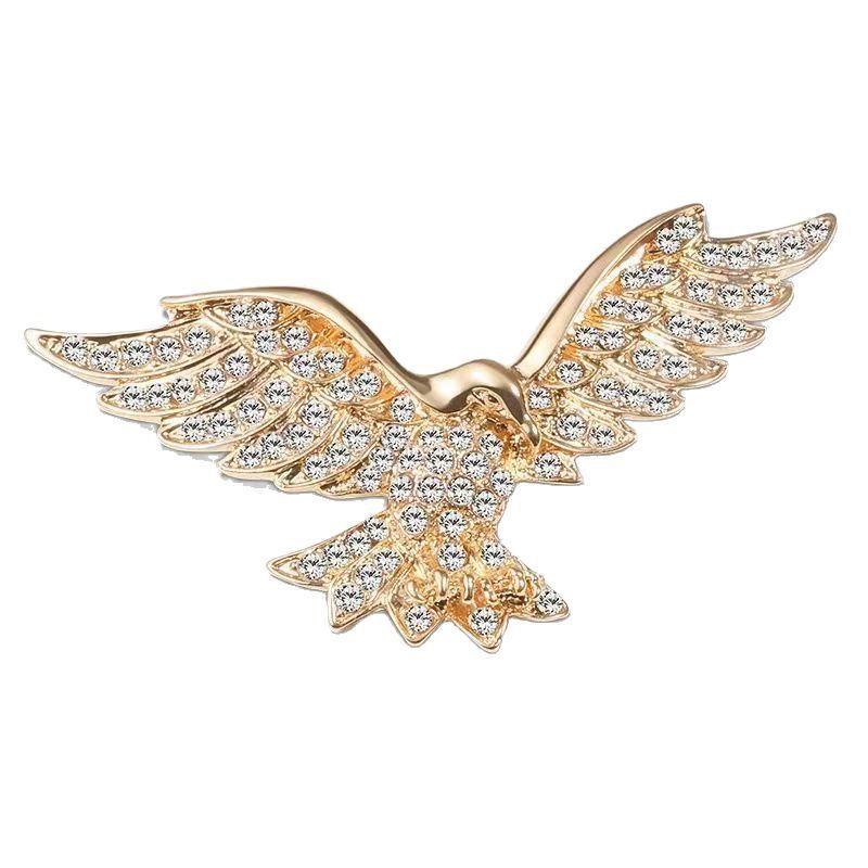 Eagle Brooch Powerful Animal Style Fashion Accessories Anti-Light Pin Trendy Acrylic Men's Style with Rhinestones Embellishment