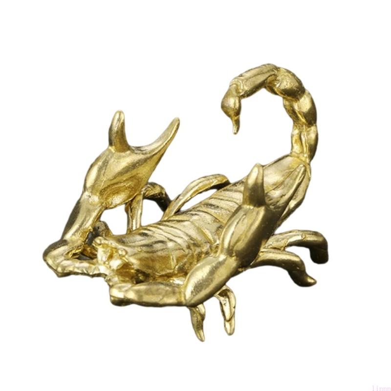 

Brass Scorpions Mini Figurine Pen Support Stand Artistic Touch for Workspaces