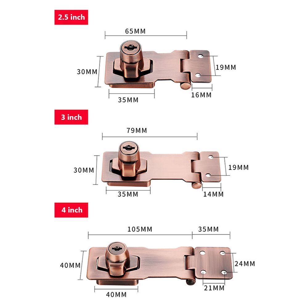 Buckle Cupboard Punch-free Zinc Alloy Keyed Hasp Lock Drawer Door Lock Cabinet