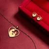 Stainless Steel Gold Color I Love MAMA Letter Necklace Earrings Set For Women Heart Mom Daughter Figure Mother's Day Jewelry Set