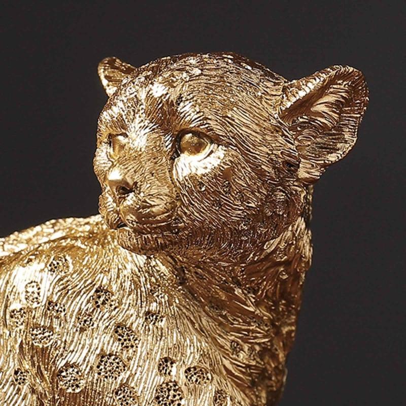 Resin Figurines Animal Statue Home Decor Leopard Sculptures for Yard Indoor Outdoor Decoration Statues Vivid Details