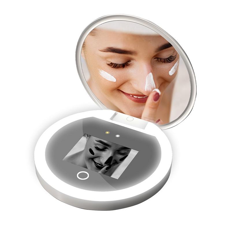 

Portable LED Smart UV Sunscreen Makeup Mirror with Eye Protection White