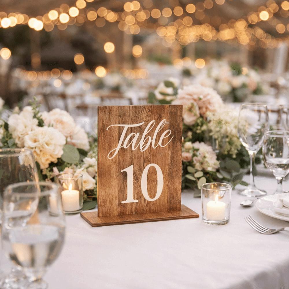 Durable Wooden Table Markers Double-Sided Table Number Signs Wedding Table Numbers  Dining Table
