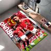Soccer Star Area Rug, Bruno Fernandes Manchester United 8 Red Old Trafford Print, Football Fan Decor, Non-Slip Carpet