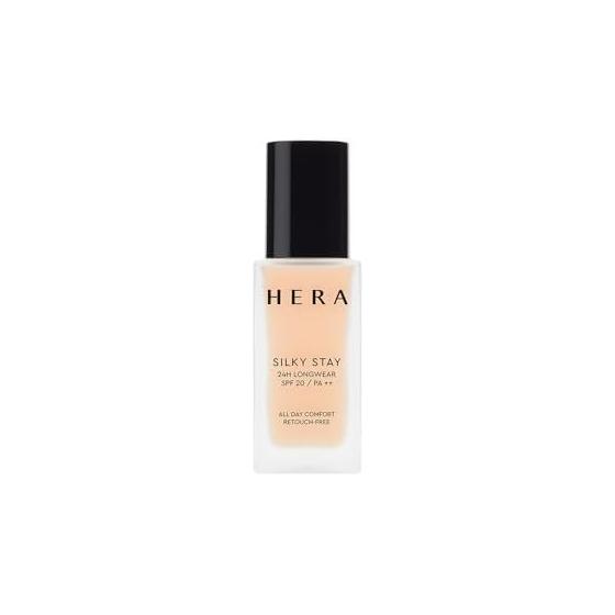 HERA Silky Stay 24H Long Wear Foundation EX 30g 21C1 Rose Vanilla | Depacos | Liquid Foundation | Lasts for 24 Hours | Hard To Crumble | High