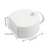 Portable Semi-Circular Small Travel Jewelry Case for Women Compact Top Handle Ring Necklace Earring Organizer Box