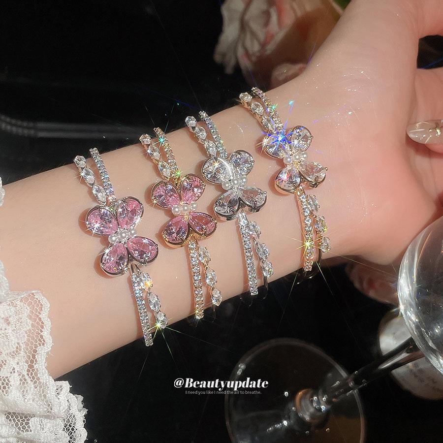 Luxury Zirconia Double Layer Butterfly Bracelet: Elegant, Versatile Jewelry for Women