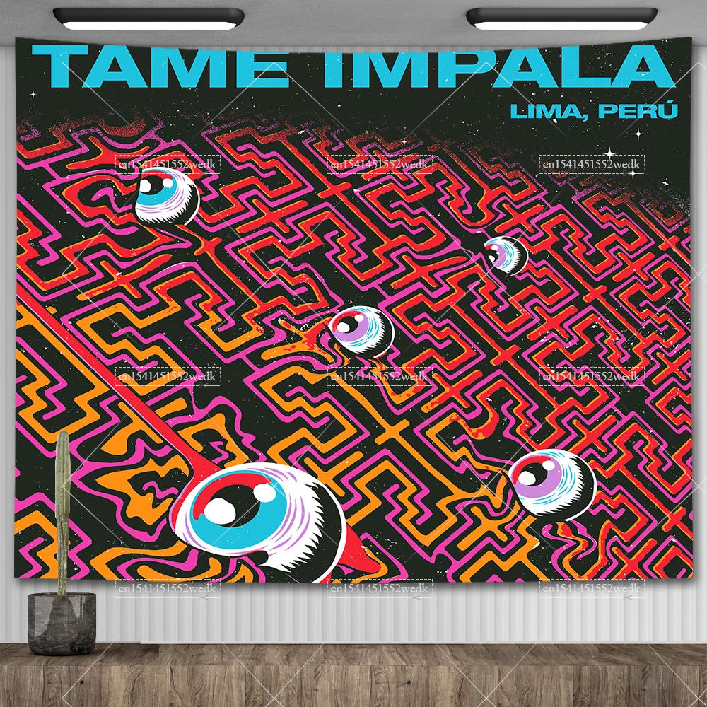 Tame Impala Currents Music Album Posters Wall Hanging Rock Band Poster Meme Tapestries For Bedroom Home Decor Aesthetic Flags