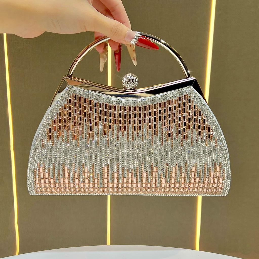 Diamond-encrusted handbag, high-end light luxury dinner bag KTV dress bag, one-shoulder messenger women's bag