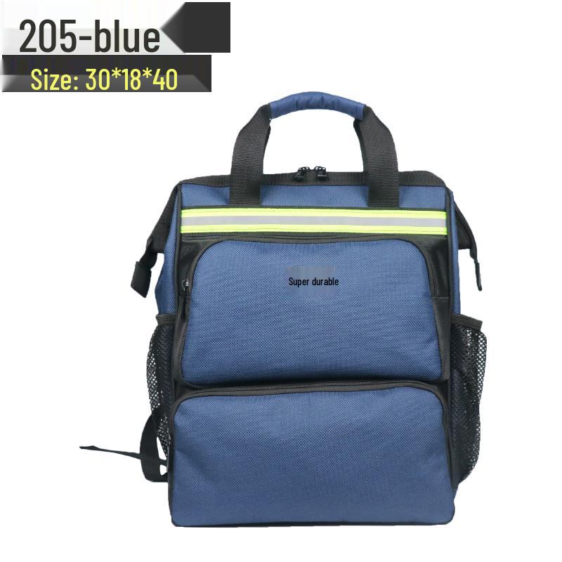 Multifunctional Double Shoulder Tool Backpack, Wear-Resistant Canvas, Large Capacity, Portable Electrician's Repair Bag