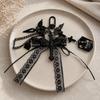 Dark Gothic Bow Cross Keyring Pendant for Halloween