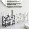 Organisateur de rangement en métal noir Revêtement antirouille Multi-compartiments Pour Cuisine Salle de bain Comptoir