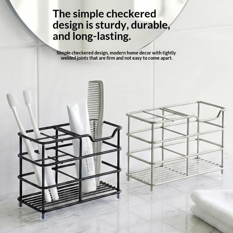 Organisateur de rangement en métal noir Revêtement antirouille Multi-compartiments Pour Cuisine Salle de bain Comptoir