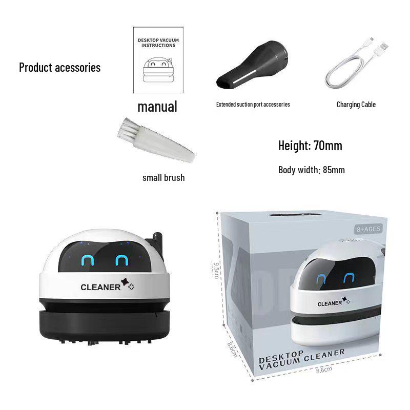 USB Rechargeable Desktop Vacuum: Mini Electric Cleaner for Crumbs, Erasers, and Keyboard Dust