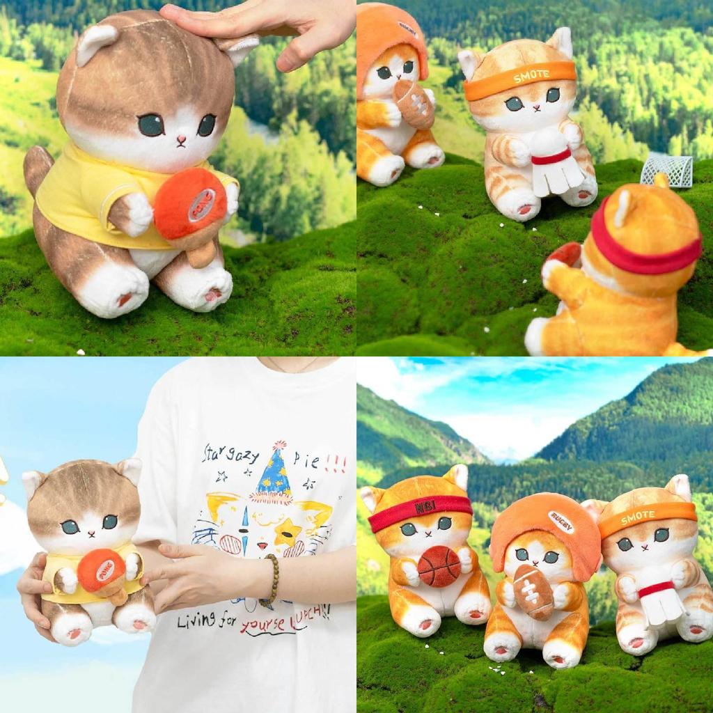 Cute Mofusand Cat Funsandy Shark Plush Doll Colorful Sports Themed Stuffed Animal