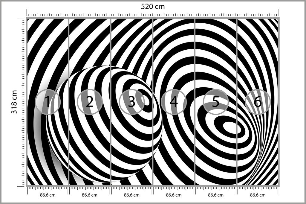 Photomural Ball 3D Structural Vinyl 520x318