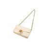 Gucci GG Marmont Vintage Double G Logo Card Holder Leather Two-In-One Shoulder Crossbody Mini Bag Women bags White Black 751526-AACCE-9053