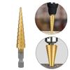 3pcs/set 3-12mm 4-12mm 4-20mm HSS Straight Groove Step Drill Bit Titanium Coated Wood Metal Hole Cutter Core Drilling Tools Set
