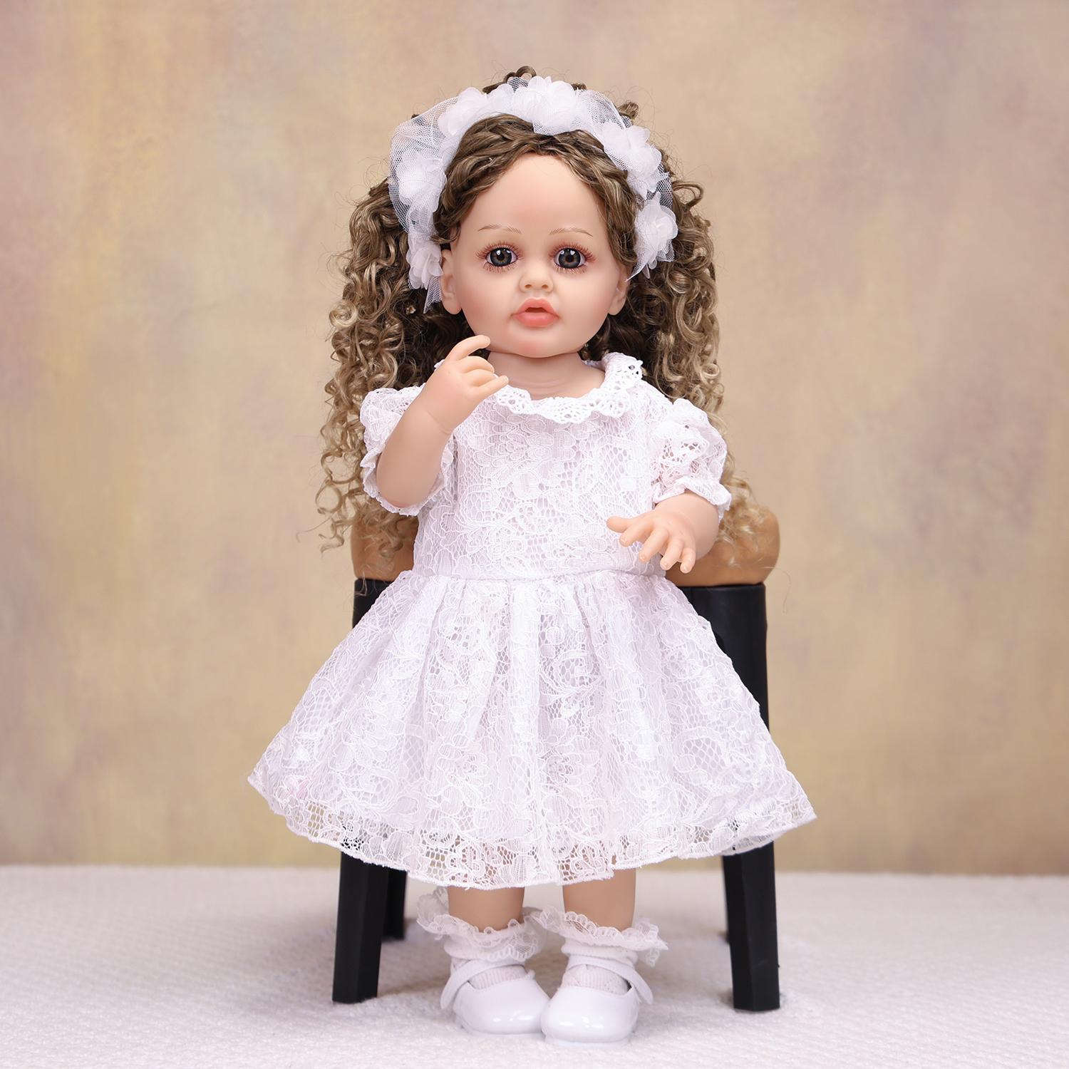 

KEIUMI 22 Inch Reborn Baby Doll Full Silicone Vinyl Realistic 3D Skin Like Princess Newborn Girl Toy Children Birthday Gift 22 inch