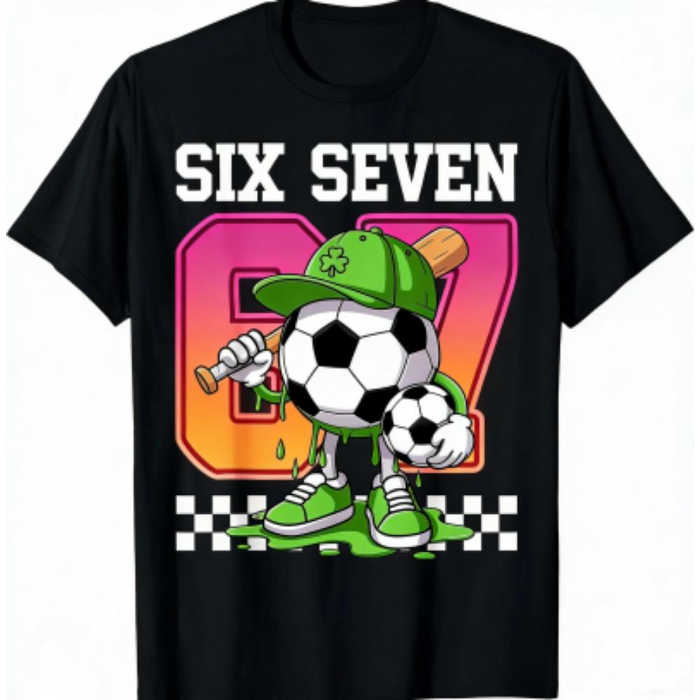 Kids T-Shirt Funny 67 Six Seven Print Boy and Girl Tees Top Summer Short Sleeve O Neck Casual Outdoor Kids Clothing