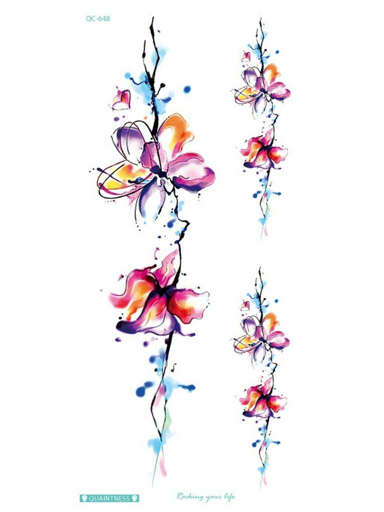 Ruicailong Pegatinas de Tatuaje de Brazo Floral 3D Impermeables para Mujer - Diseño Elegante y Sexy
