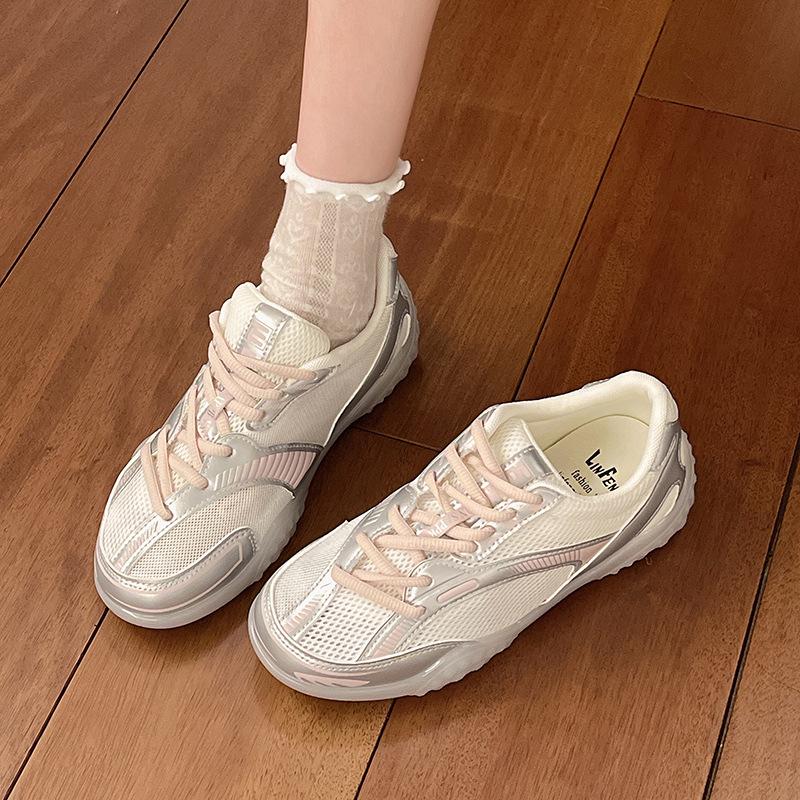 New women's sneakers - muffin thick bottom casual fashion not tired feet non-slip shock absorption arch support comfortable mesh breathable shoes