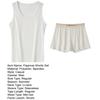 2Pcs/Set Men Pajamas Set U-Neck Sleeveless Vest Elastic Waist Wide Leg Shorts Set Summer Sleepwear Home Wear