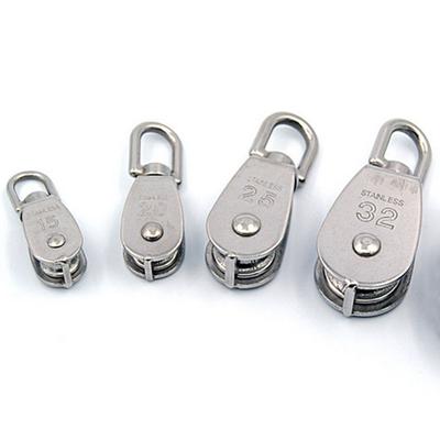Verkauf M15 M20 M25 M32 Heben 304 Werkzeugblock Seilscheibe Rolle Einzelrad Seil Edelstahl