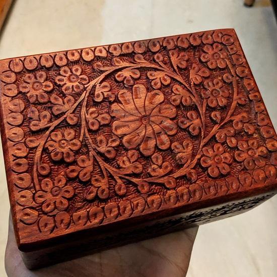 15.24 Cm Hand Carved Wooden Jewellery Box, Gift for Girlfriend, Gift for Wife, Bridesmaid Gift, Gift for Her, Jewellery Box, Make-up Box, Women Gifts
