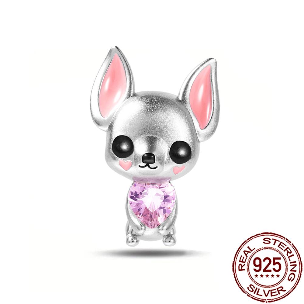 New Charms Copper Cat Dog Flamingo Chameleon Axolotl Animal Beads Fit Bracelet Necklace Women Diy Jewelry