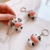 Mini Cow Sound Light Fidget Keychain Cartoon LED Eyes Cow Pendant Cow Bag Pendant  Daily Decor