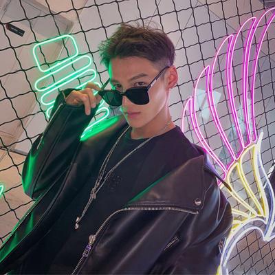 Domineering Sunglasses Men'S Same Glasses Sunglasses Men'S Trendy Fashion Black Plastic Sunshades Handsome
