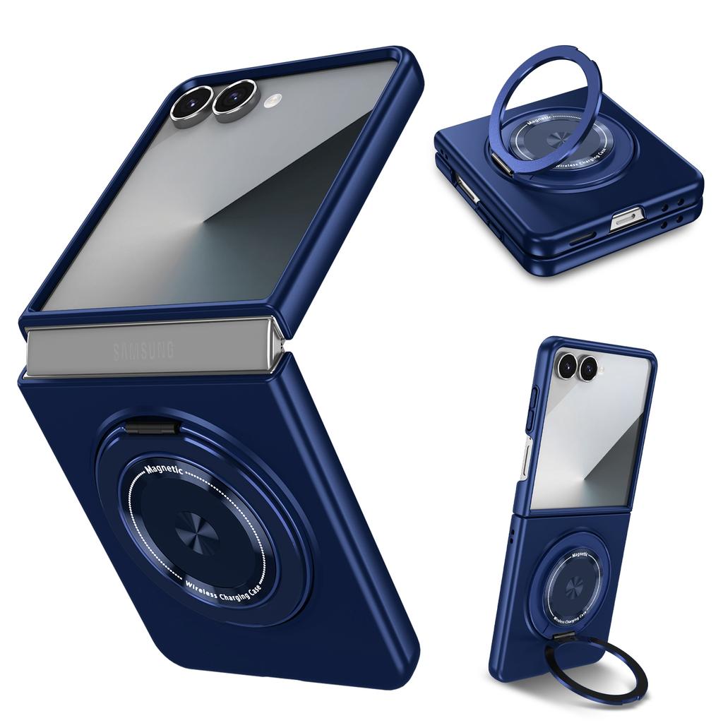 360 Rotating Ring Holder Magnetic Shockproof Phone Case for Samsung Galaxy Z Flip 7 Fe 6 5 4 3 Flip7 Flip6 Flip5 Flip4 Cover
