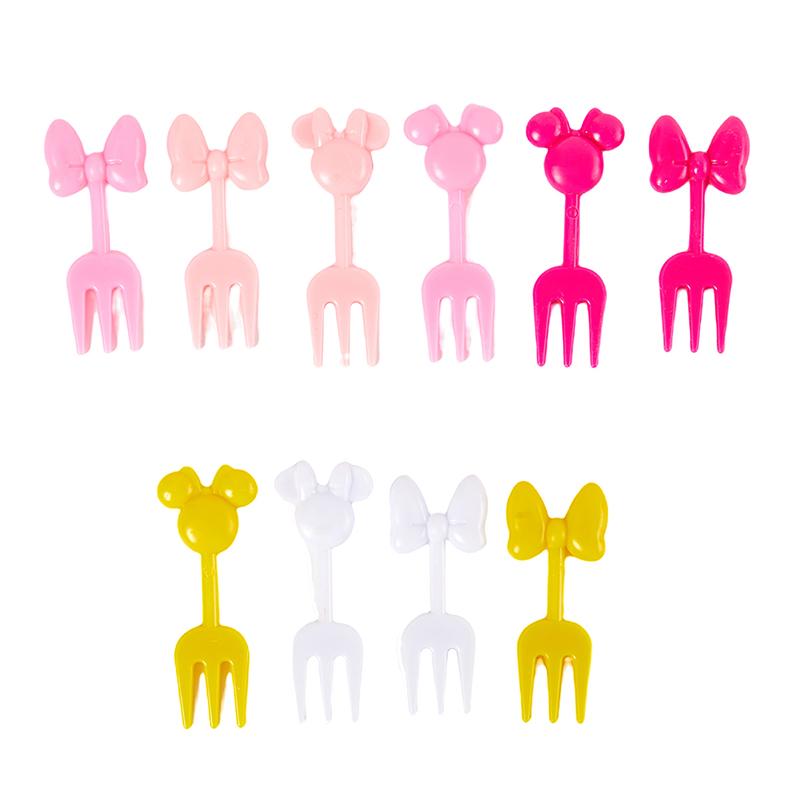 10ks Mini kreslený film Vidlička na ovoce Dětská Svačina Dort Dezert Párátko Bento Obědy Party Dekorace Vidlička na ovoce