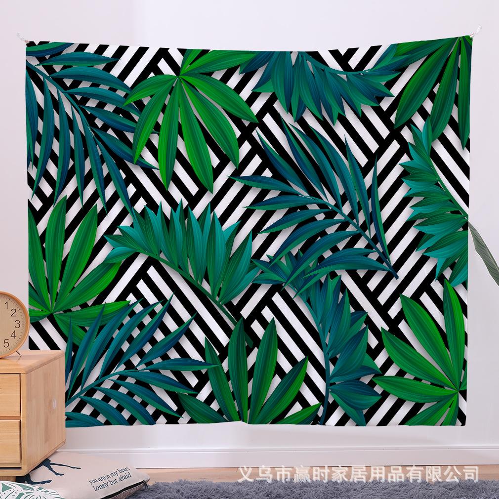 

Тропическое зеленое растение Подвесная ткань Фоновая ткань Украшение спальни Ткань Комната Изголовье кровати Настенное висящее одеяло Подвесное одеяло 70*95cm
