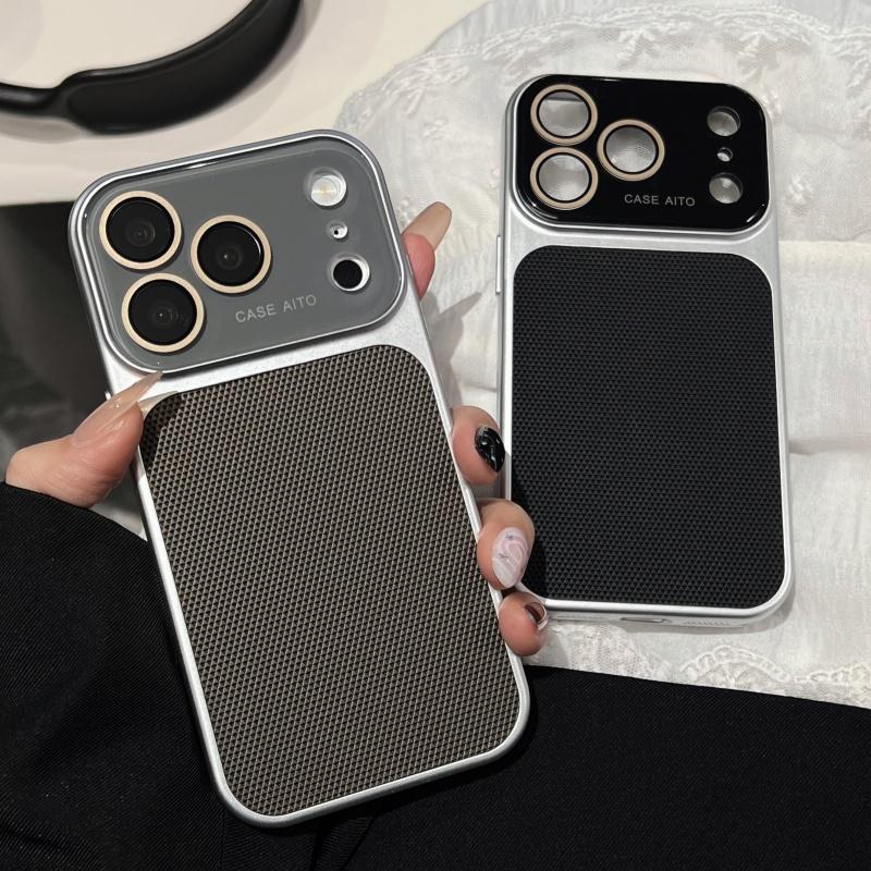 Luxury Plating Diamond Texture Shockproof Phone Case for iPhone 17 16 15 14 13 Pro Max Crystal Large Camera Glass Bumper Cover