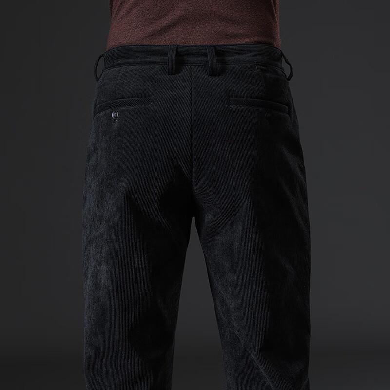 Fengxun Men's Winter Fleece-Lined Corduroy Casual Pants