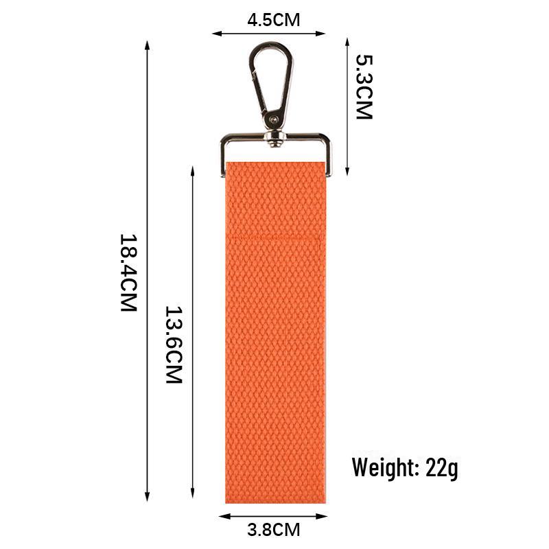 Personalized Pure Cotton Canvas Belt Keychain with Contrast Colors – Handmade INS Style