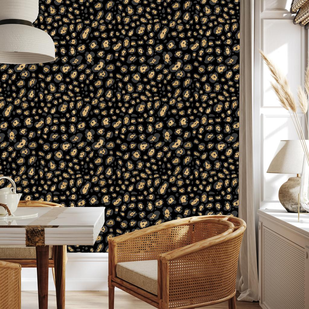Gold Leather Wallpaper Black and Brown for Living Room and Bedroom 50x1000