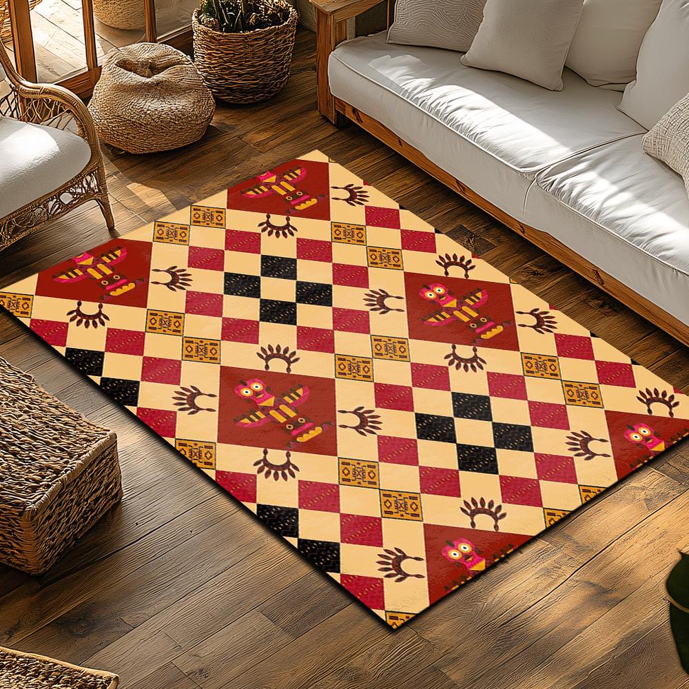 Unique Area Rugs Modern Abstract Pattern Floor Mats Living Room Decor Home Accent Non-Slip Washable Indoor Outdoor Carpet