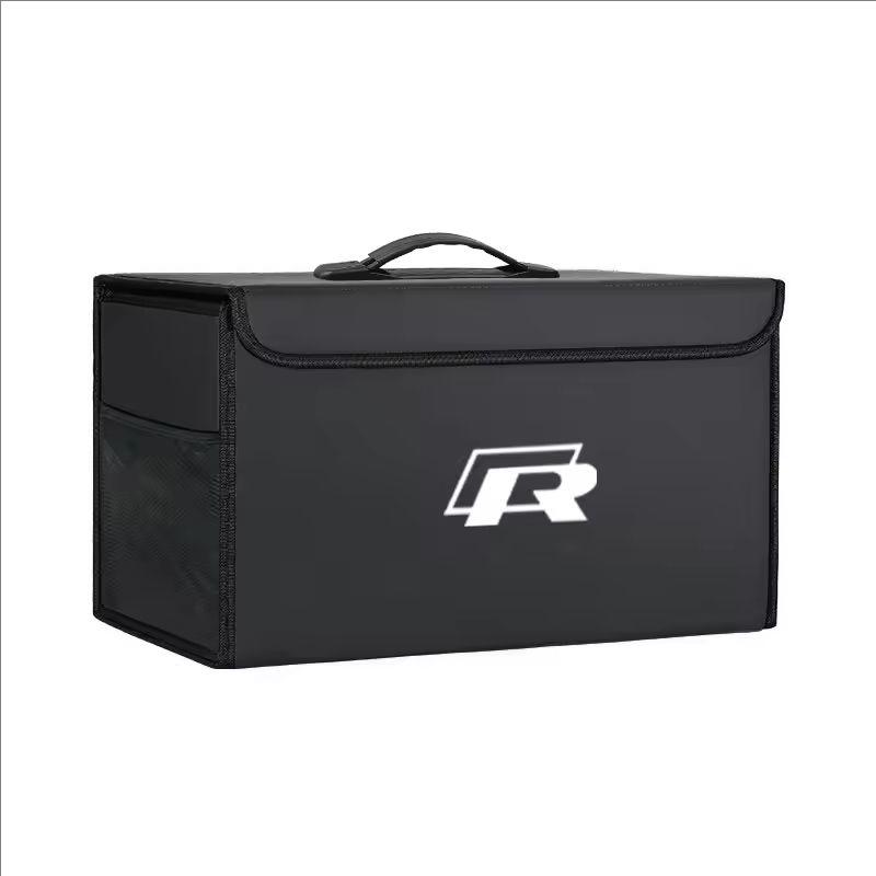 Car Trunk Leather Storage Box Auto Interior Organizer Accessories For VW GTI Polo Golf Passat Tiguan Arteon Taigo Caddy Hub Cap EE1