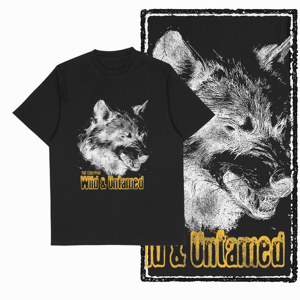 Coolmind MAE 100% Cotton Wolf Printed Exclusive Graphic Men T Shirt Big Size Streetwear Men Tshirt for Men T-shirt Tee Shirts