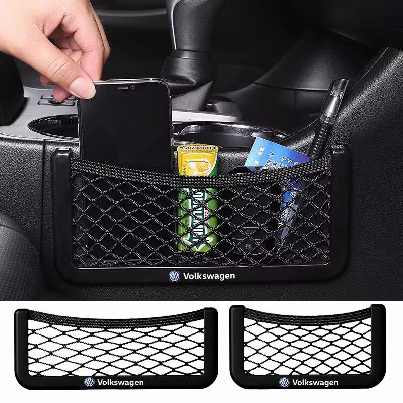 For Volkswagen Car Seat Side Back Sundries Pocket Mesh Storage Bag Phone Net Pocket Holder For Volkswagen Golf-5 7 Bora Jetta PO