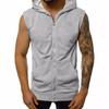 Herren Dünne Sommer Mode Ärmellose Kapuzenstrickjacke Jacke