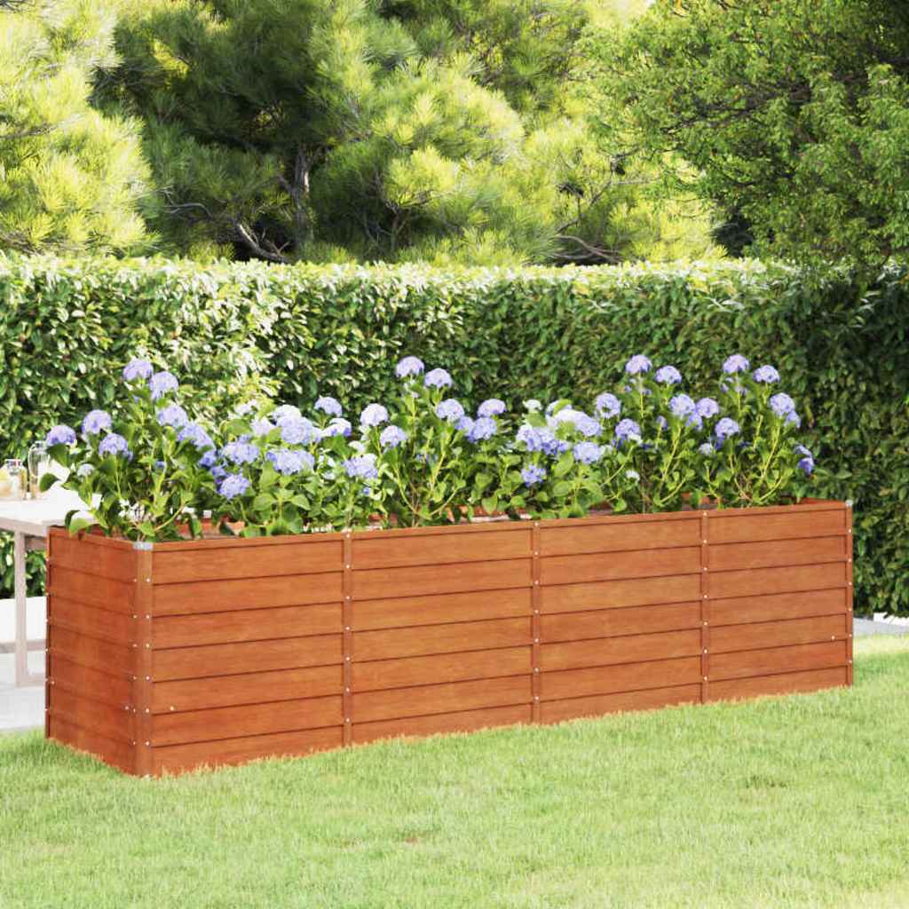vidaXL Hochbeet Rostig 320x80x77 Cm Cortenstahl
