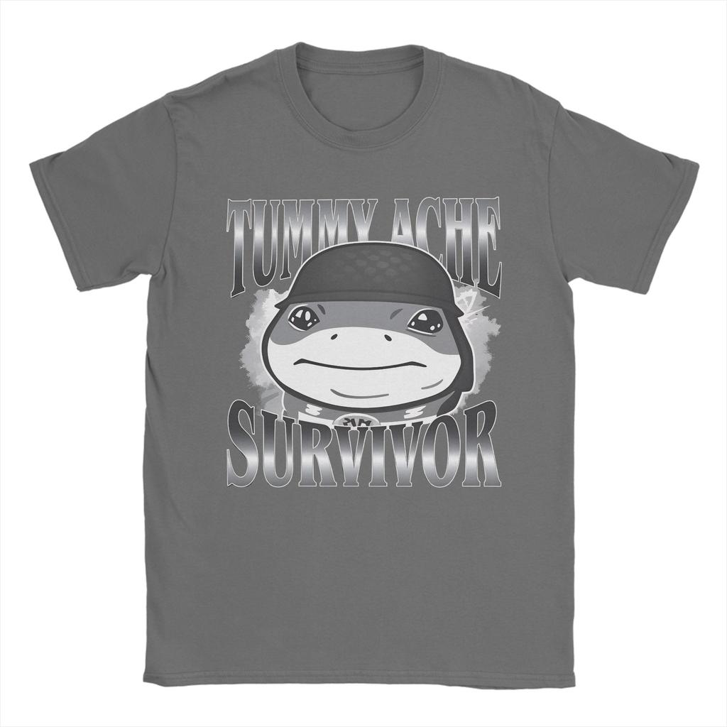 Lässiges T-Shirt Sommer Bauchschmerzen Überlebender Jeff Der Landhai Meme T-Shirts Baumwolle T-Shirt für Unisex Kurzarm Kleidung