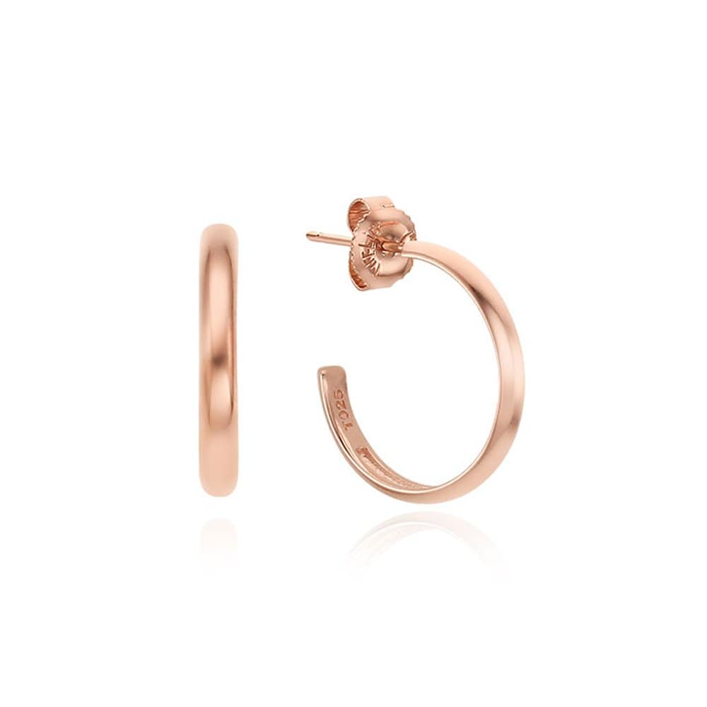 Slim Mini Hoop Silver Pink Earrings Tessvp13160M